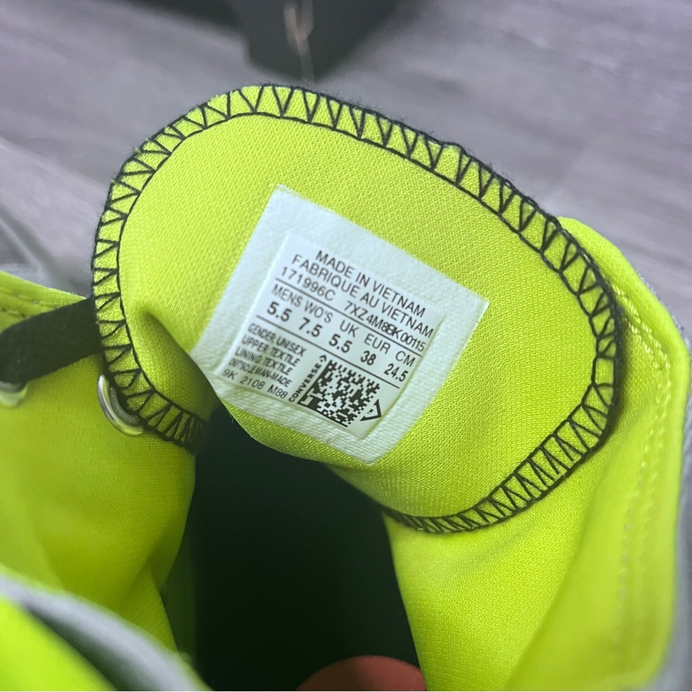 NWT Converse Chuck Taylor All Star High Ash Stone Lime Twist Women's 7.5 - Picture 11 of 13